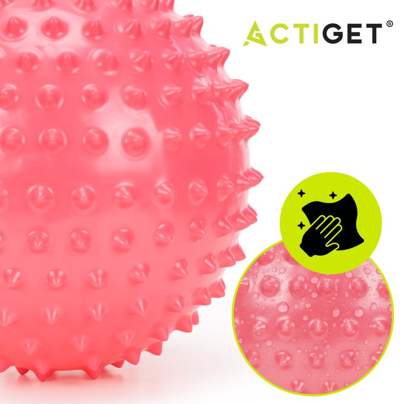 М'яч для пілатесу, йоги, реабілітації Actiget 20 см масажний ACT0151 Pink