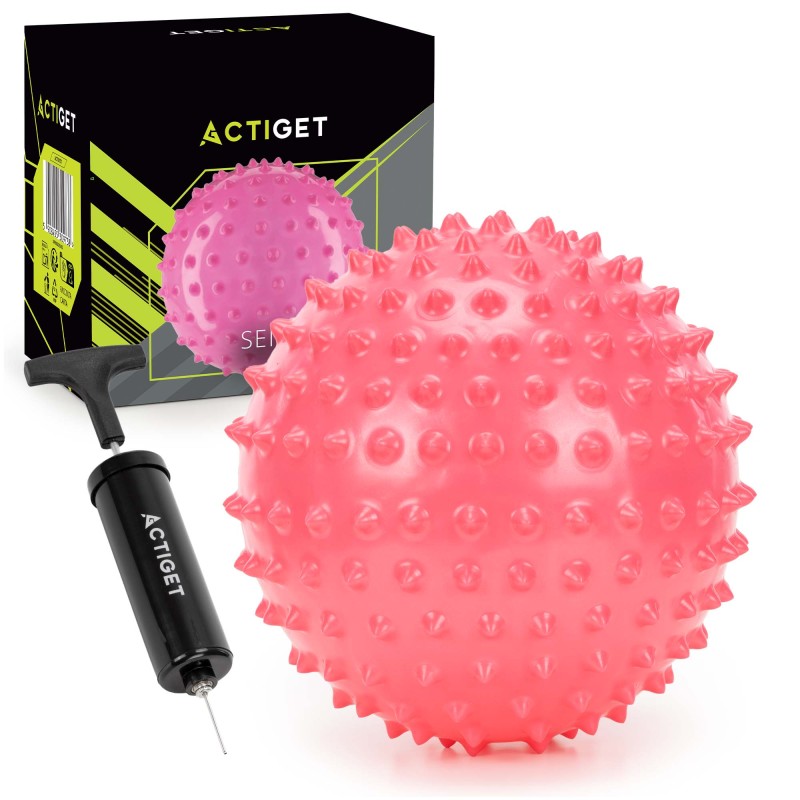 М'яч для пілатесу, йоги, реабілітації Actiget 20 см масажний ACT0151 Pink