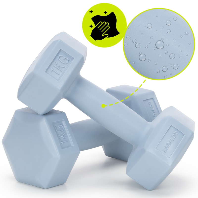Гантелі Actiget Hex 2 x 1 кг ACT0156 Sky Blue