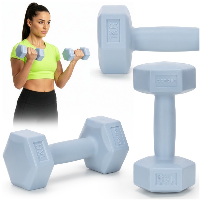 Гантелі Actiget Hex 2 x 1 кг ACT0156 Sky Blue