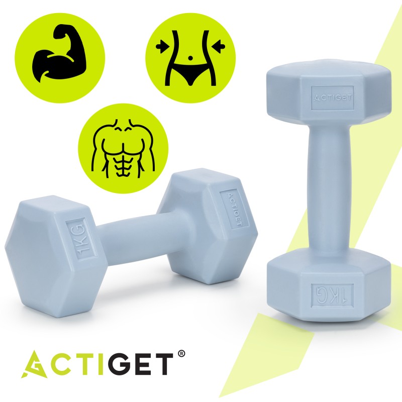 Гантелі Actiget Hex 2 x 1 кг ACT0156 Sky Blue