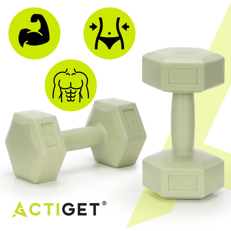 Гантелі Actiget Hex 2 x 1.5 кг ACT0157 Green