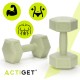 Гантелі Actiget Hex 2 x 1.5 кг ACT0157 Green