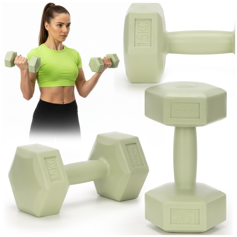 Гантелі Actiget Hex 2 x 1.5 кг ACT0157 Green