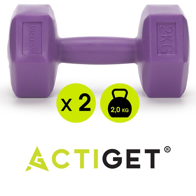 Гантелі Actiget Hex 2 x 2 кг ACT0158 Purple