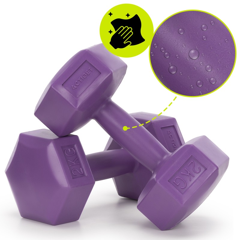 Гантелі Actiget Hex 2 x 2 кг ACT0158 Purple