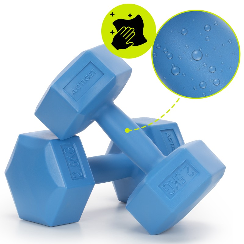 Гантелі Actiget Hex 2 x 2.5 кг ACT0160 Blue