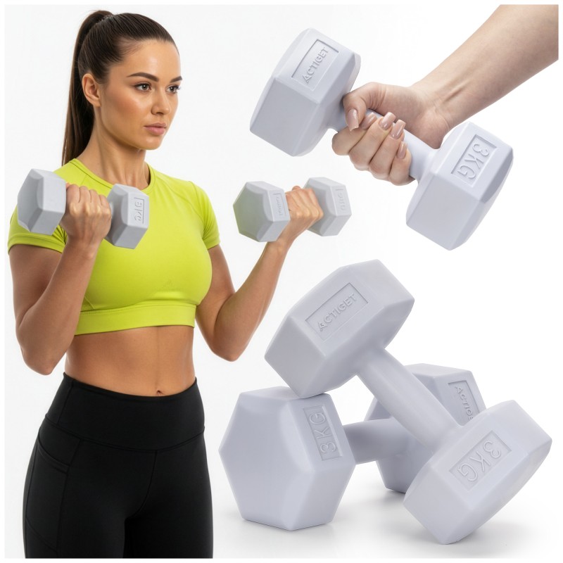 Гантелі Actiget Hex 2 x 3 кг ACT0161 Grey