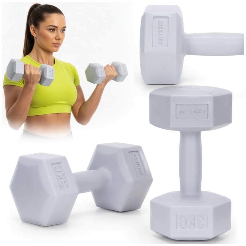 Гантелі Actiget Hex 2 x 3 кг ACT0161 Grey