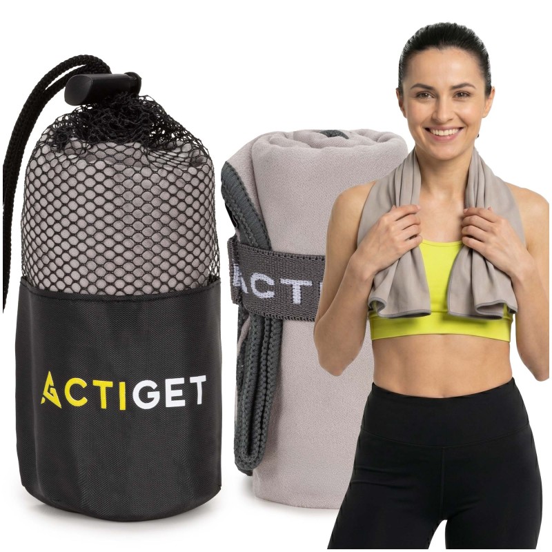 Рушник спортивний Actiget 80 x 40 см з мікрофібри ACT0183 Grey