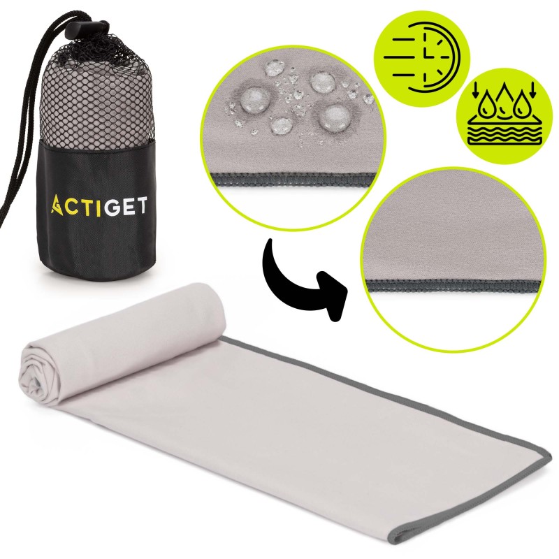 Рушник спортивний Actiget 80 x 40 см з мікрофібри ACT0183 Grey