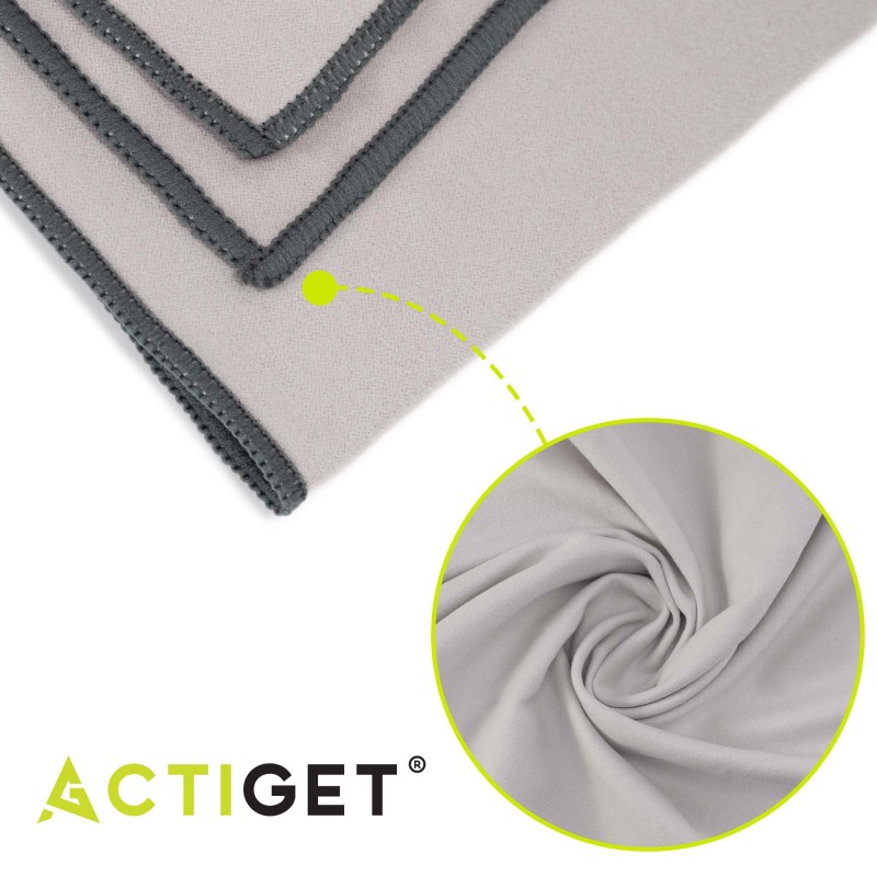 Рушник спортивний Actiget 80 x 40 см з мікрофібри ACT0183 Grey
