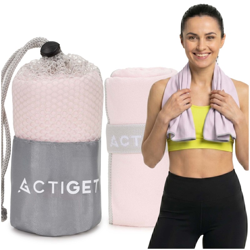 Рушник спортивний Actiget 80 x 40 см з мікрофібри ACT0184 Light Pink