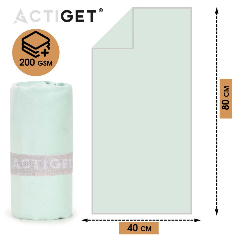 Рушник спортивний Actiget 80 x 40 см з мікрофібри ACT0185 Mint