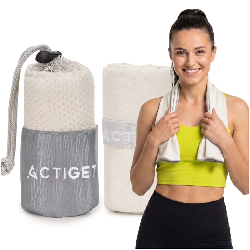 Рушник спортивний Actiget 80 x 40 см з мікрофібри ACT0186 Biege