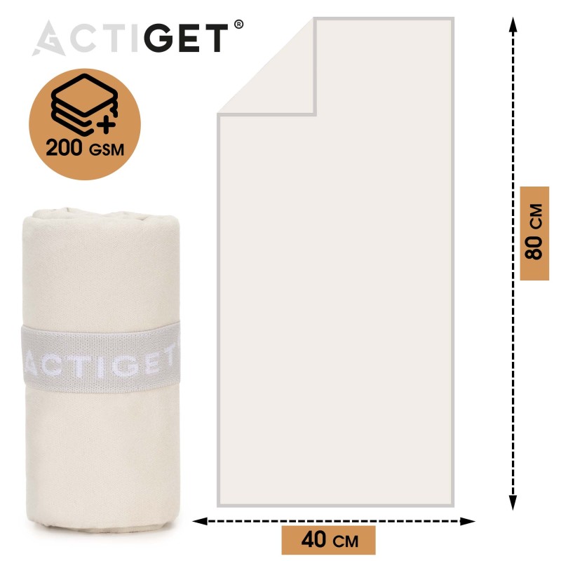 Рушник спортивний Actiget 80 x 40 см з мікрофібри ACT0186 Biege