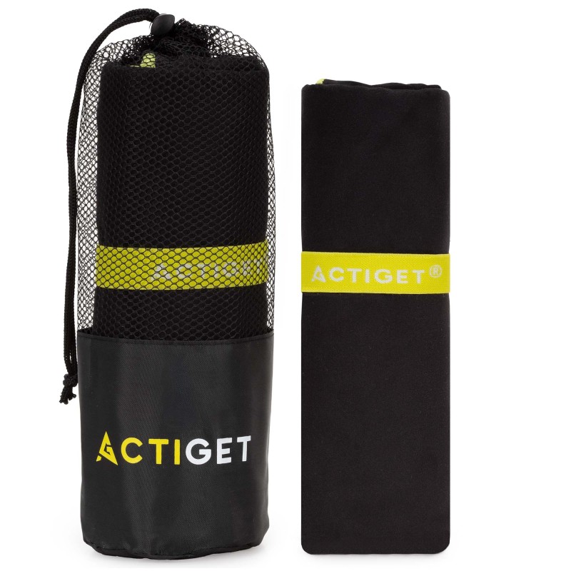 Рушник спортивний Actiget 180 x 100 см з мікрофібри ACT0189 Black