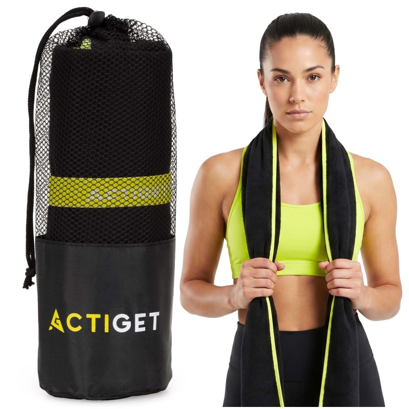 Рушник спортивний Actiget 180 x 100 см з мікрофібри ACT0189 Black