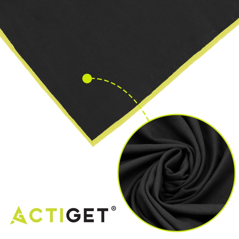 Рушник спортивний Actiget 180 x 100 см з мікрофібри ACT0189 Black
