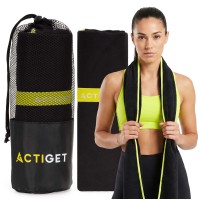 Рушник спортивний Actiget 180 x 100 см з мікрофібри ACT0189 Black
