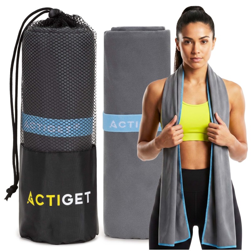 Рушник спортивний Actiget 180 x 100 см з мікрофібри ACT0190 Dark Grey