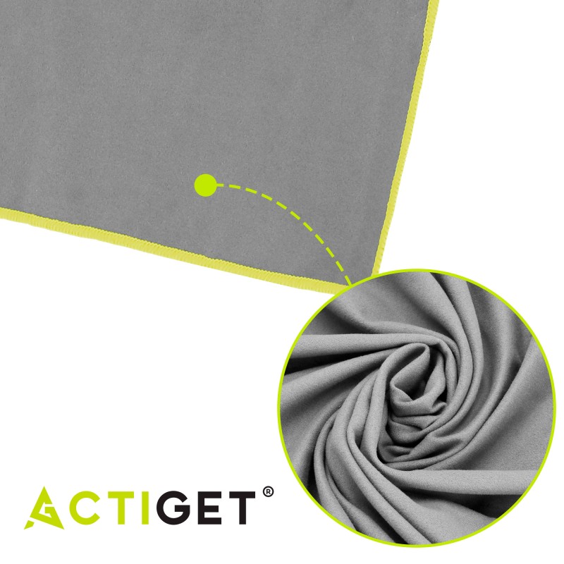 Рушник спортивний Actiget 180 x 100 см з мікрофібри ACT0192 Grey