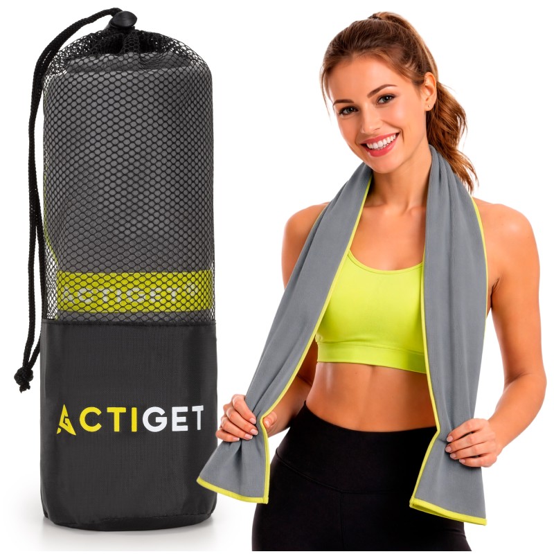 Рушник спортивний Actiget 180 x 100 см з мікрофібри ACT0192 Grey
