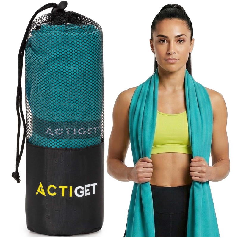 Рушник спортивний Actiget 180 x 100 см з мікрофібри ACT0195 Turquoise