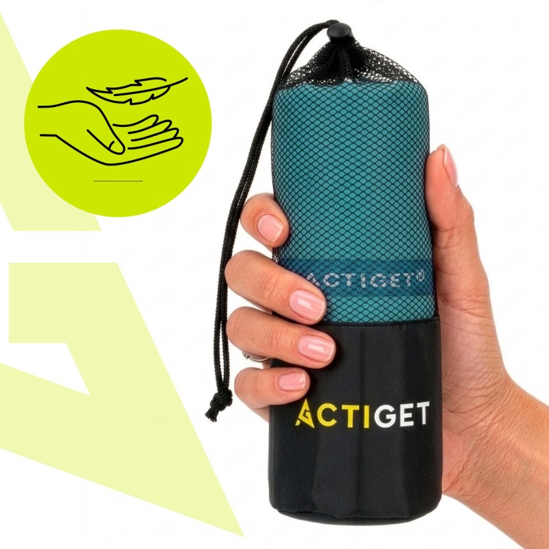 Рушник спортивний Actiget 180 x 100 см з мікрофібри ACT0195 Turquoise