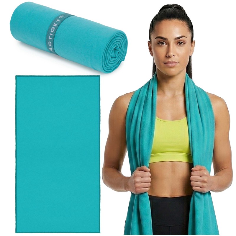 Рушник спортивний Actiget 180 x 100 см з мікрофібри ACT0195 Turquoise