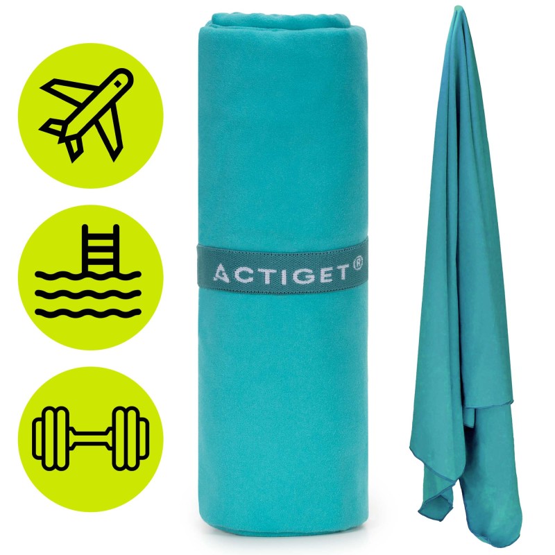 Рушник спортивний Actiget 180 x 100 см з мікрофібри ACT0195 Turquoise