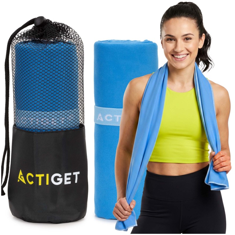 Рушник спортивний Actiget 150 x 80 см з мікрофібри ACT0191 Blue