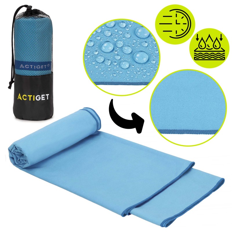 Рушник спортивний Actiget 150 x 80 см з мікрофібри ACT0191 Blue