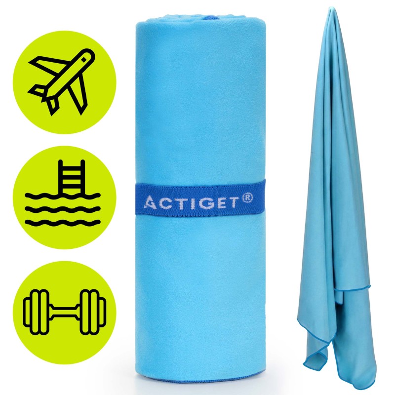 Рушник спортивний Actiget 150 x 80 см з мікрофібри ACT0191 Blue
