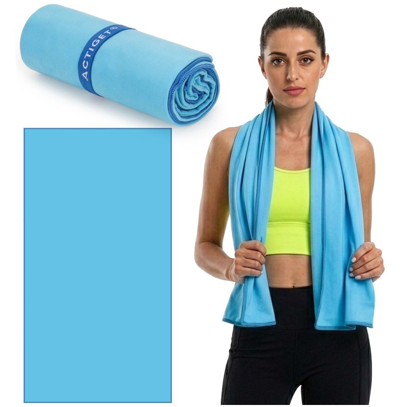 Рушник спортивний Actiget 150 x 80 см з мікрофібри ACT0191 Blue
