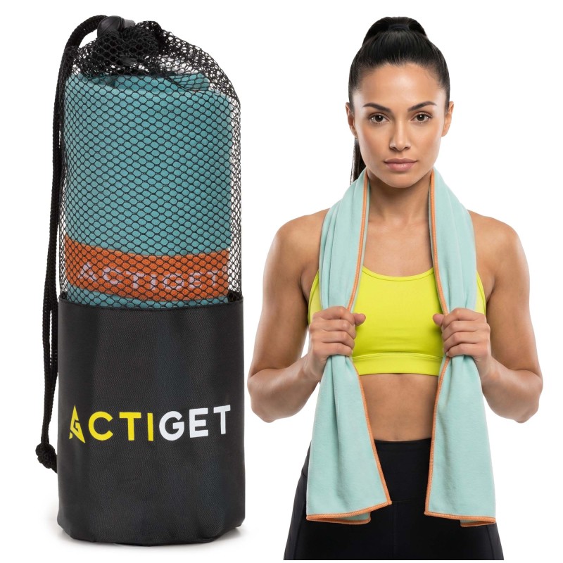Рушник спортивний Actiget 150 x 75 см з мікрофібри ACT0194 Sky Blue