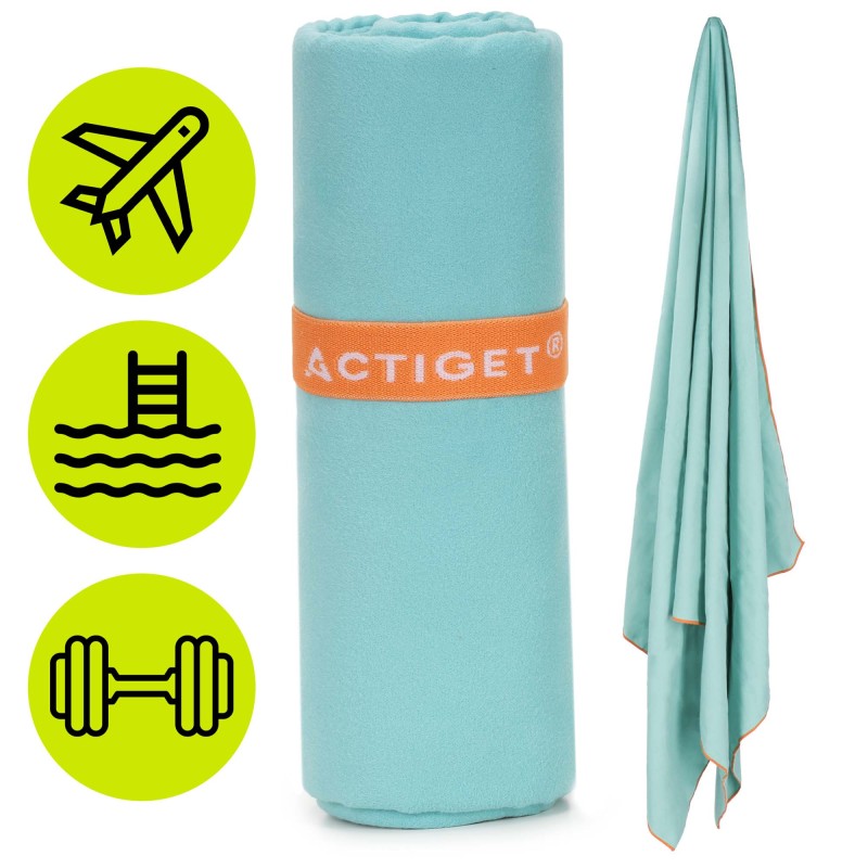 Рушник спортивний Actiget 150 x 75 см з мікрофібри ACT0194 Sky Blue