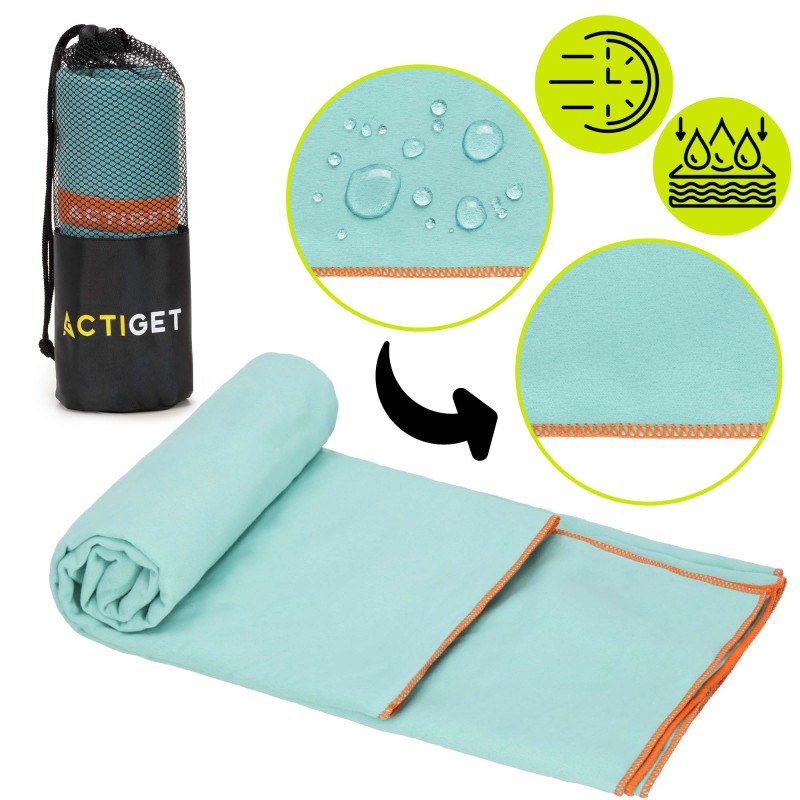 Рушник спортивний Actiget 150 x 75 см з мікрофібри ACT0194 Sky Blue