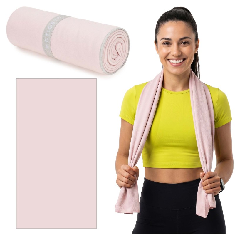 Рушник спортивний Actiget 180 x 100 см з мікрофібри ACT0198 Light Pink