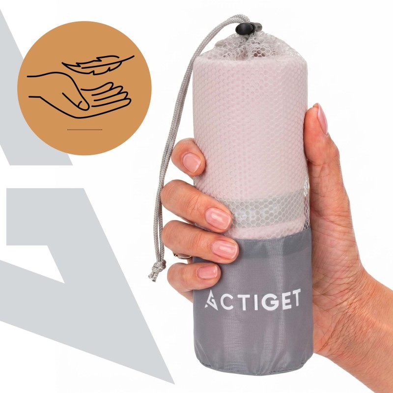 Рушник спортивний Actiget 180 x 100 см з мікрофібри ACT0198 Light Pink