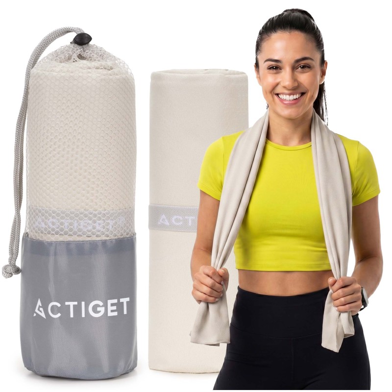 Рушник спортивний Actiget 180 x 100 см з мікрофібри ACT0200 Biege