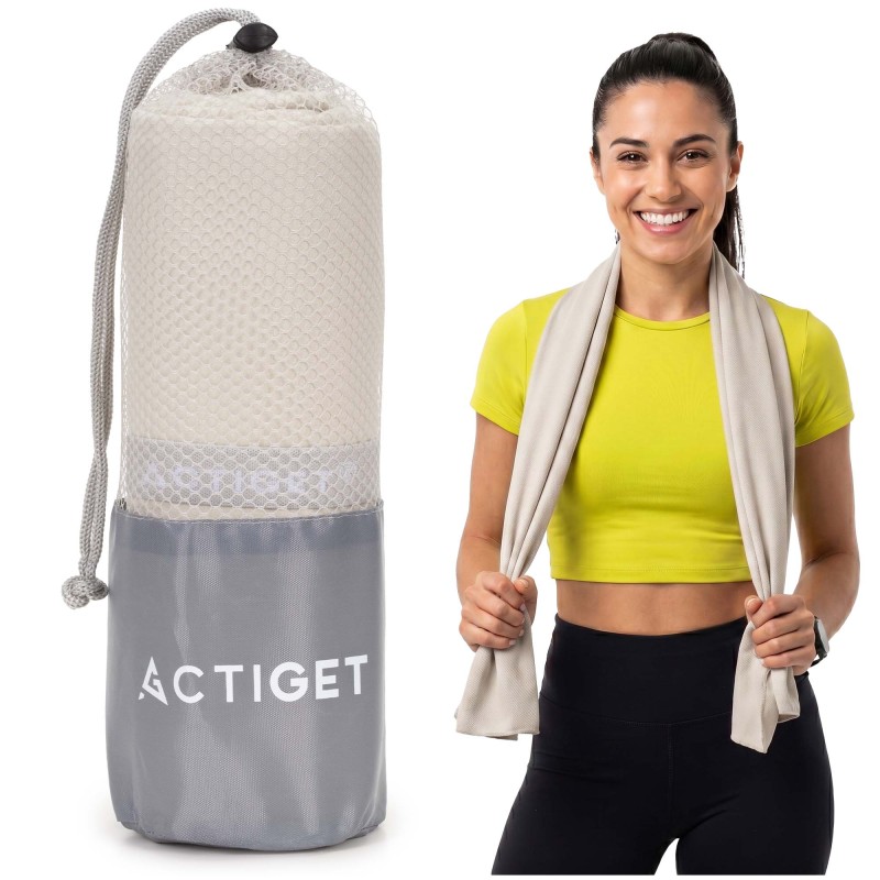 Рушник спортивний Actiget 180 x 100 см з мікрофібри ACT0200 Biege