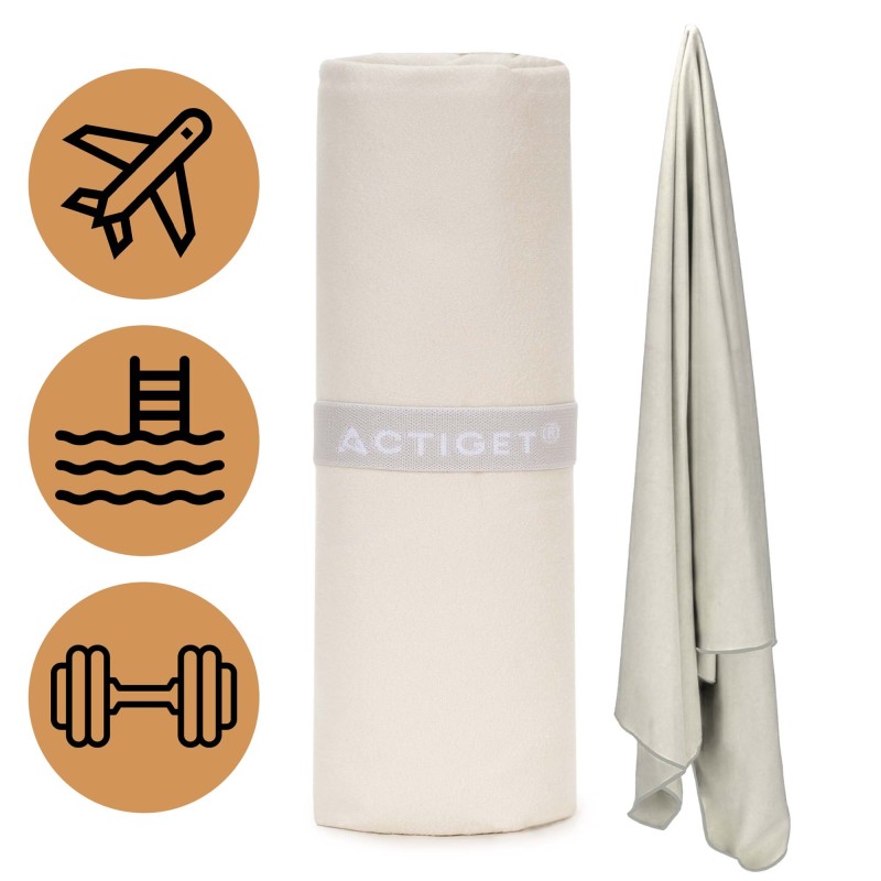 Рушник спортивний Actiget 180 x 100 см з мікрофібри ACT0200 Biege