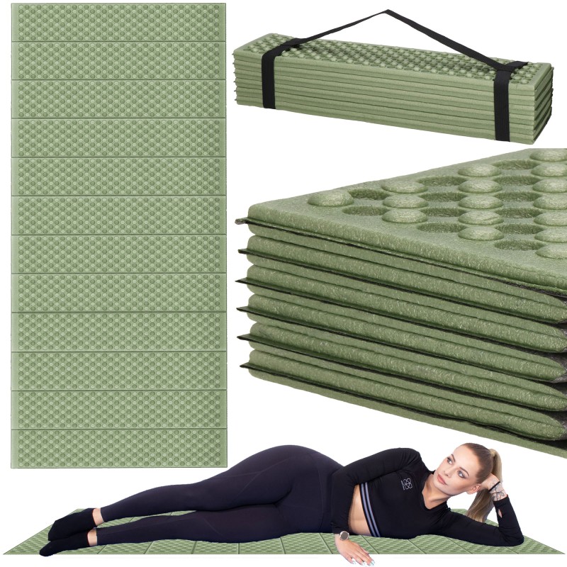 Каримат туристичний Springos XPE 182 x 60 x 0.8 cм складний PM0010 Green/Grey