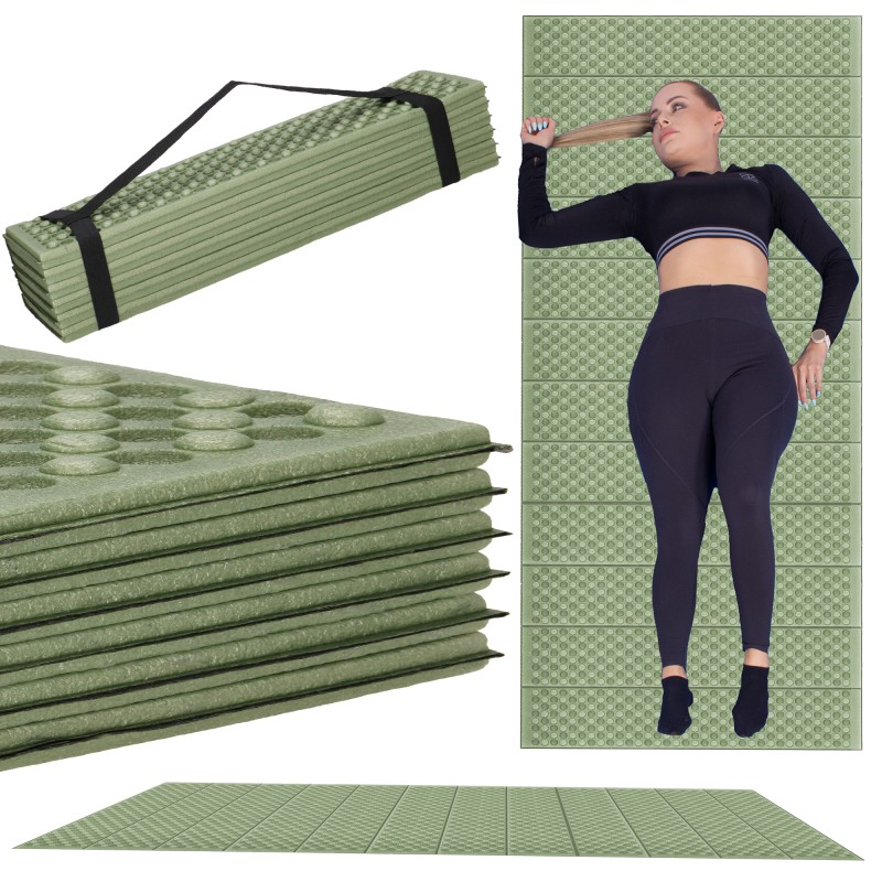 Каримат туристичний Springos XPE 182 x 60 x 0.8 cм складний PM0010 Green/Grey