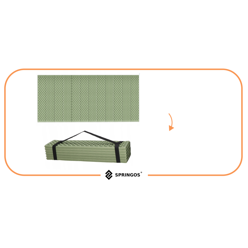 Каримат туристичний Springos XPE 182 x 60 x 0.8 cм складний PM0010 Green/Grey
