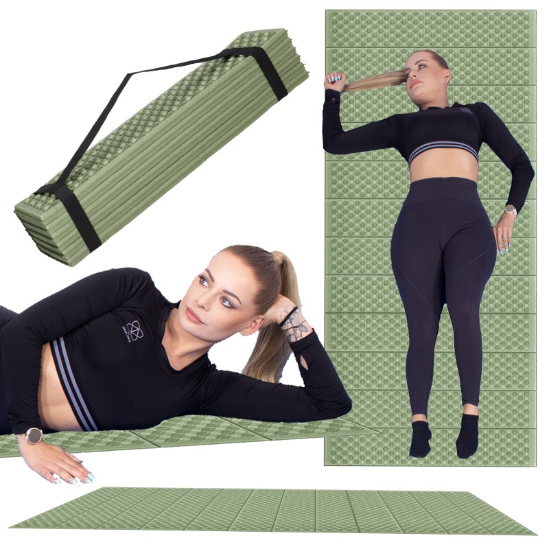 Каримат туристичний Springos XPE 182 x 60 x 0.8 cм складний PM0010 Green/Grey