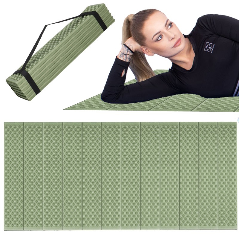 Каримат туристичний Springos XPE 182 x 60 x 0.8 cм складний PM0010 Green/Grey