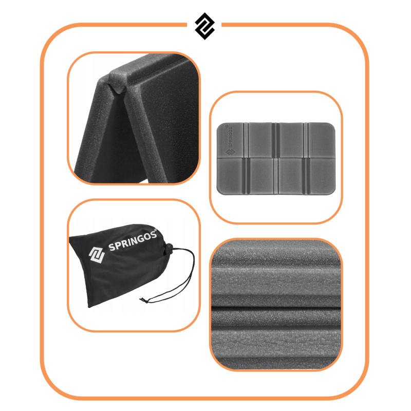 Сідачка туристична Springos XPE 37.5 x 28 x 0.6 см складна PM0013 Black