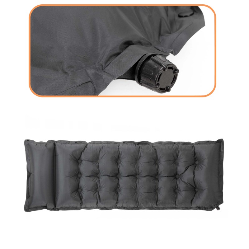 Килимок самонадувний Springos 193 x 66 x 3.5 см з подушкою PM053 Grey